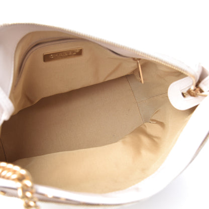 Chanel Glazed Calfskin Quilted State Of The Art Hobo White 5 of 11