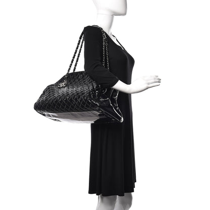 Chanel Patent Quilted Maxi Just Mademoiselle Bowling Bag Black 2 of 12