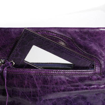 Balenciaga Chevre Giant 21 Silver Hardware Envelope Clutch Violet 10 of 10