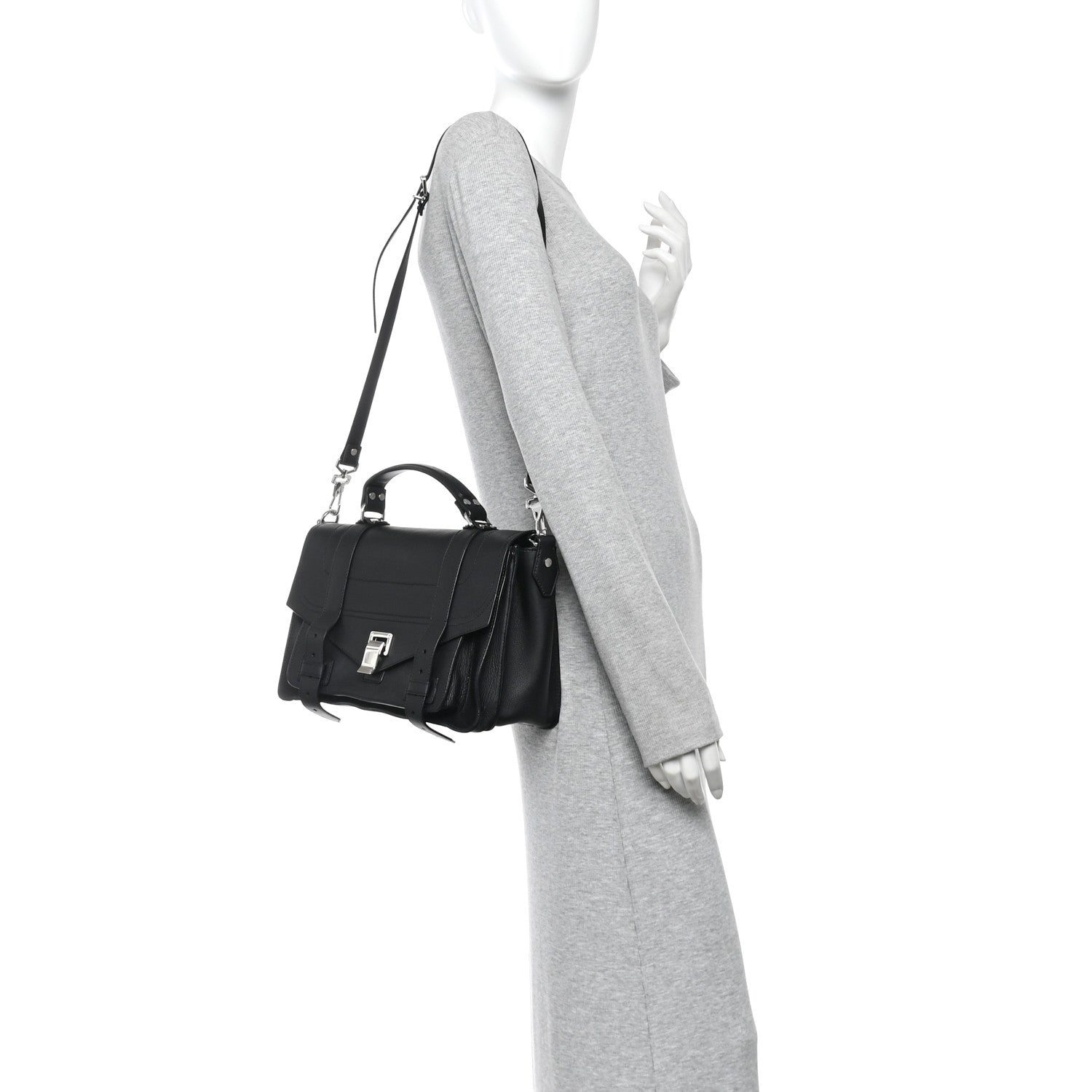 Proenza Schouler Soft Grainy Calfskin Medium PS1 Satchel Black 2 of 9