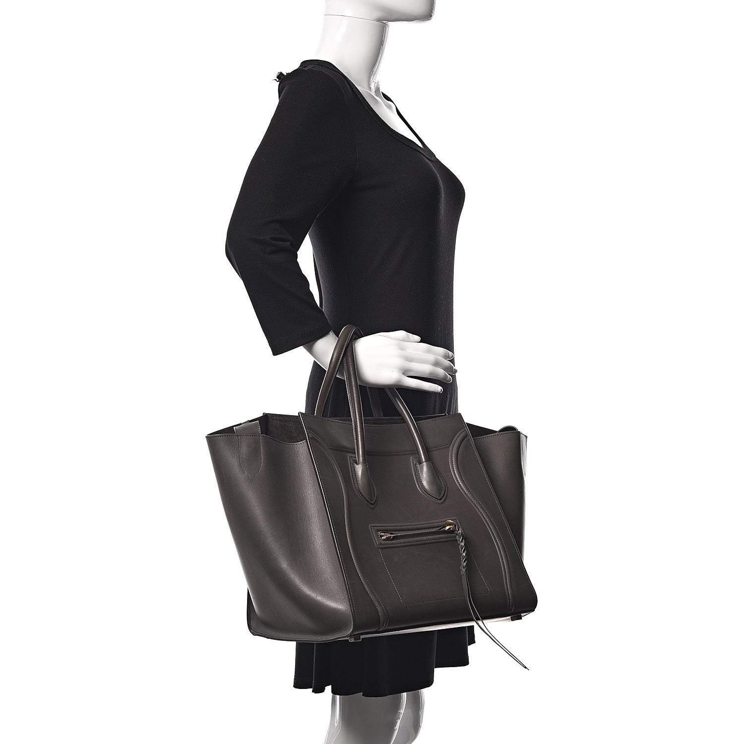 Celine Smooth Calfskin Medium Phantom Luggage Grey 2 of 14