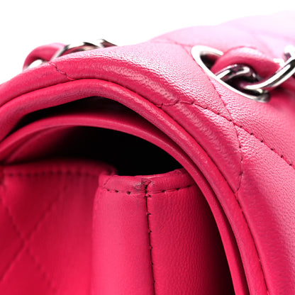 Chanel Lambskin Quilted Jumbo Double Flap Dark Pink 13 of 15