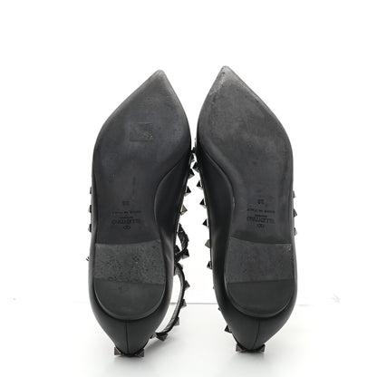 Valentino Garavani Nappa Rockstud Cage Ballerina Flats 38 Black 5 of 8