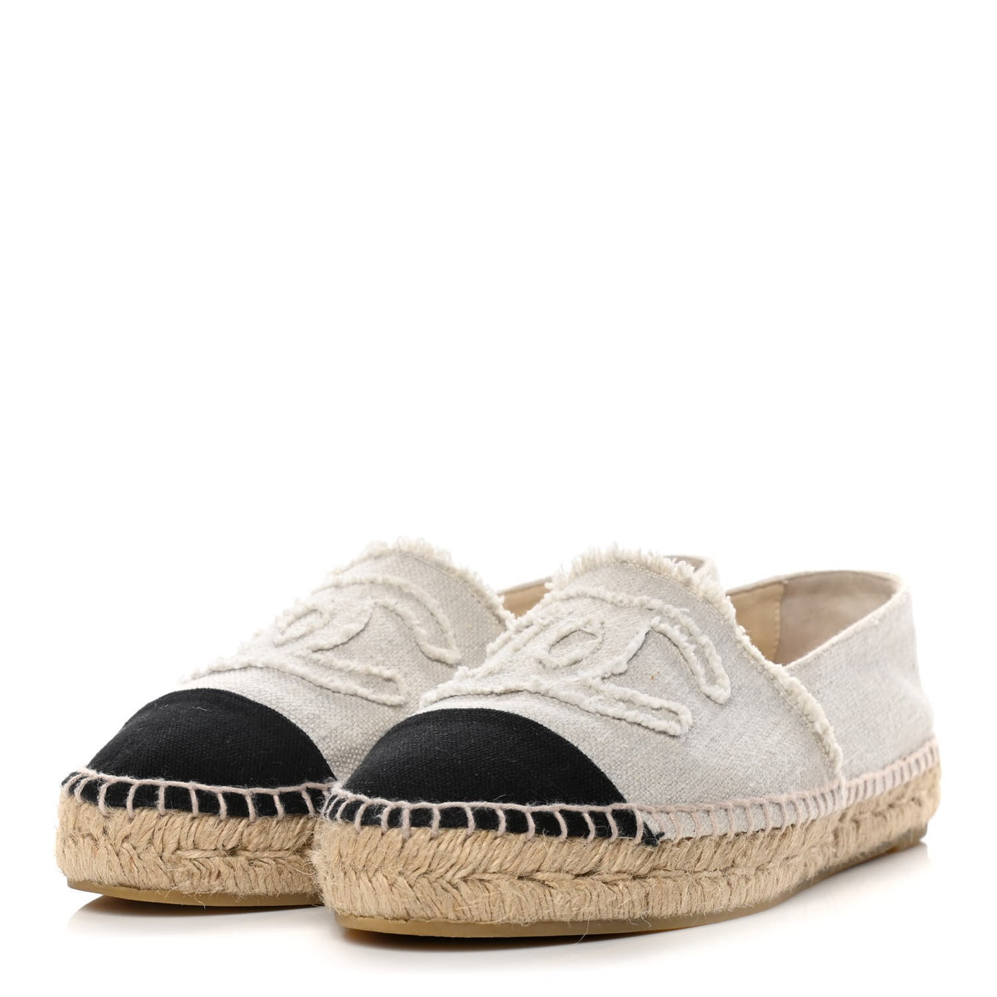 Linen CC Espadrilles 41 Beige Black