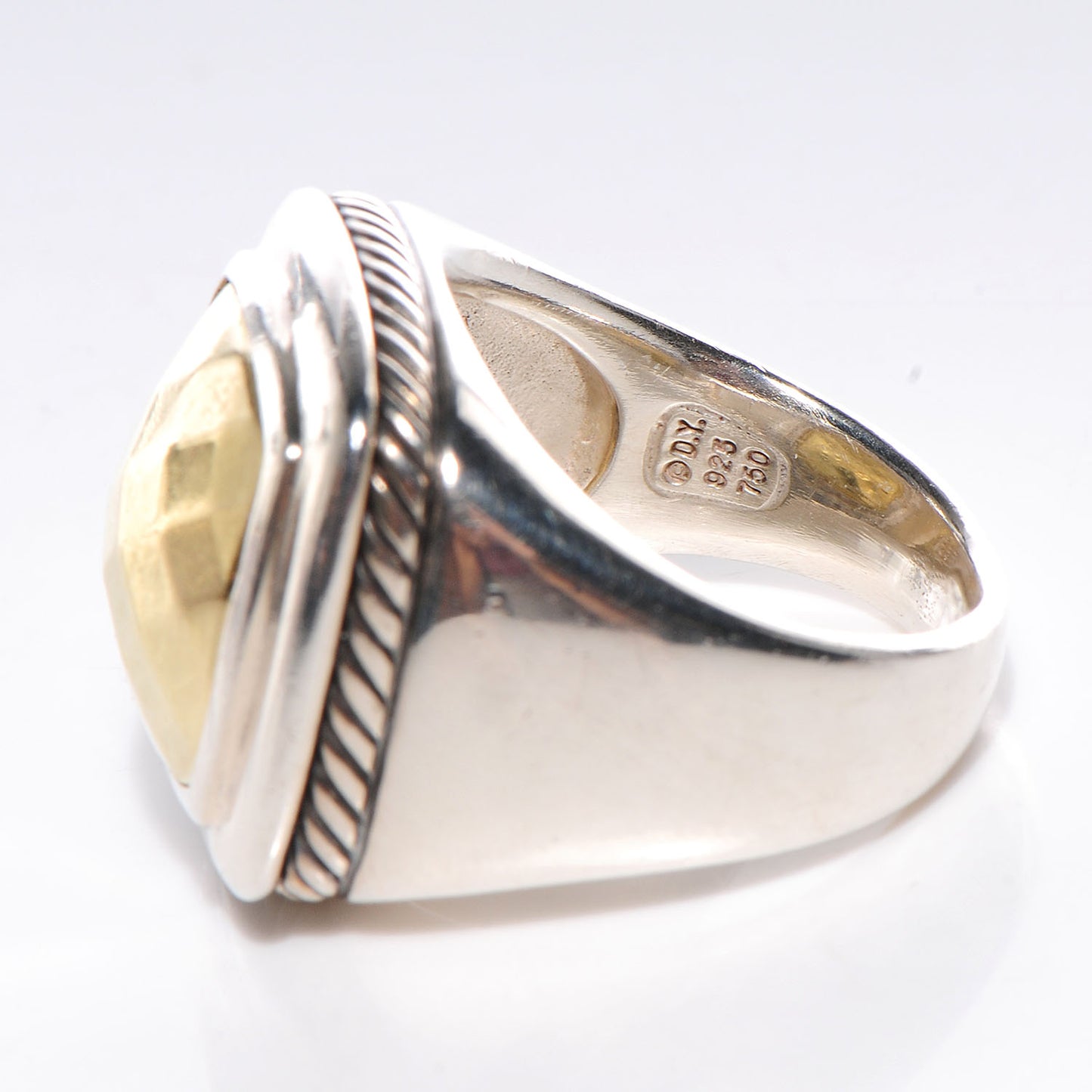 Sterling Silver 18K Yellow Gold 20mm Albion Dome Statement Ring 57 8