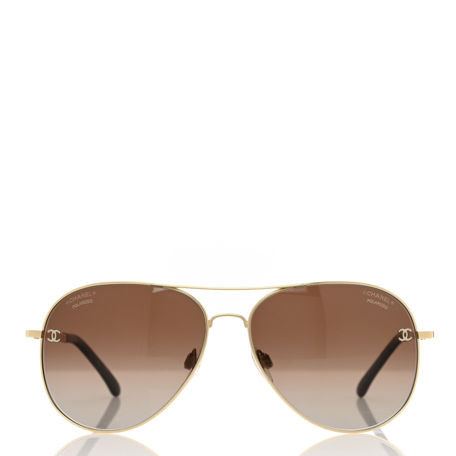 Chanel Metal Polarized Aviator CC Sunglasses 4189-T-Q 2 of 7
