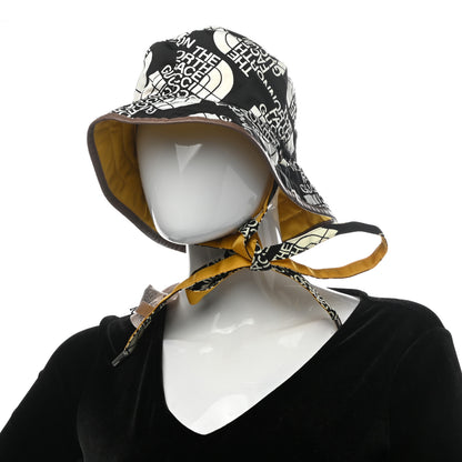 Gucci X THE NORTH FACE Nylon Reversible Self-Tie Bucket Hat M Black Yellow 2 of 9