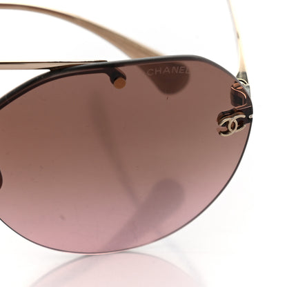 Chanel Titanium CC Pilot Aviator Sunglasses 4272-T Gold 7 of 8