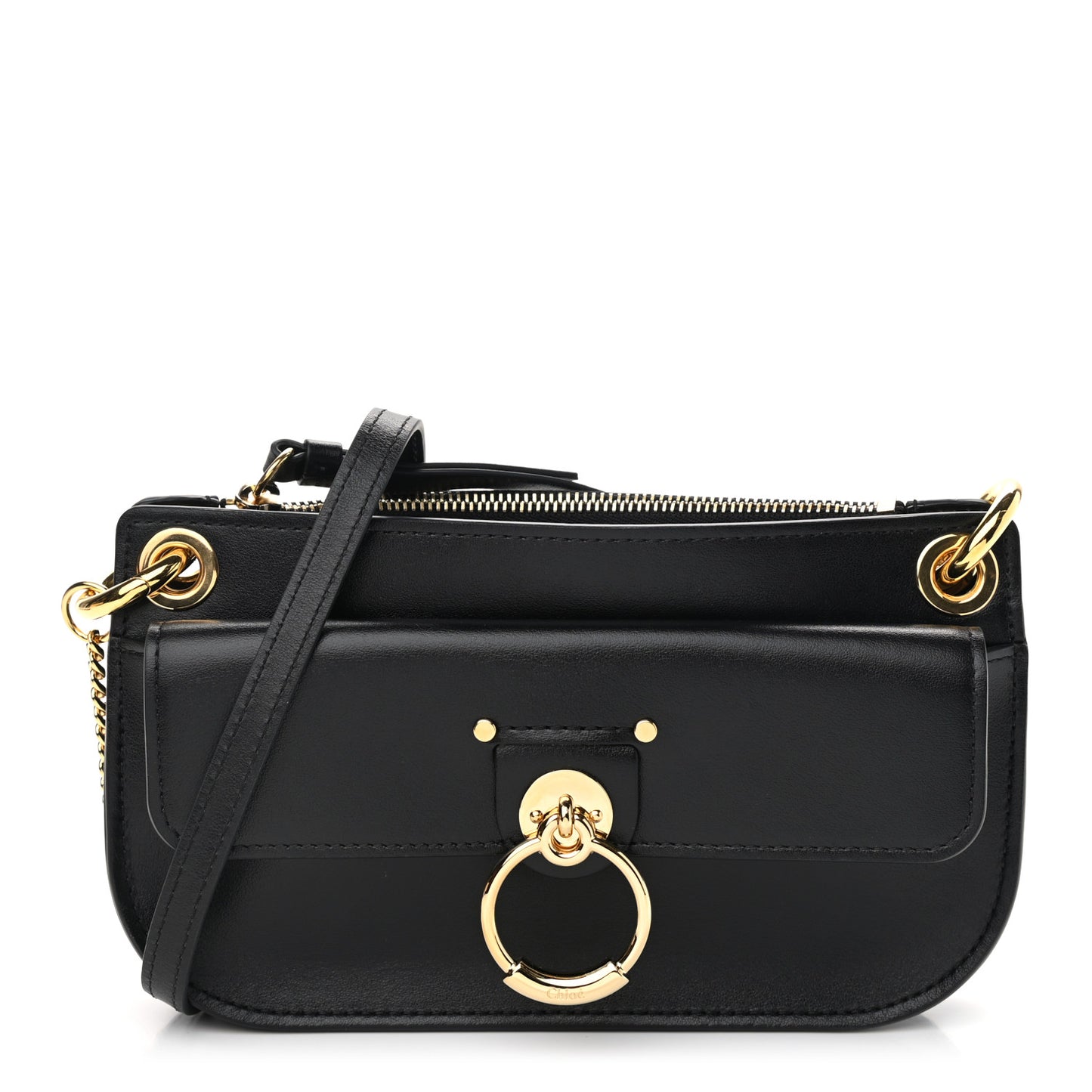 Calfskin Tess Mini Crossbody Bag Black