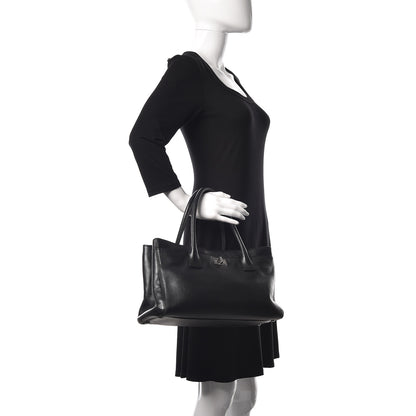 Chanel Calfskin Mademoiselle Lock Cerf Shopper Tote Black 2 of 9