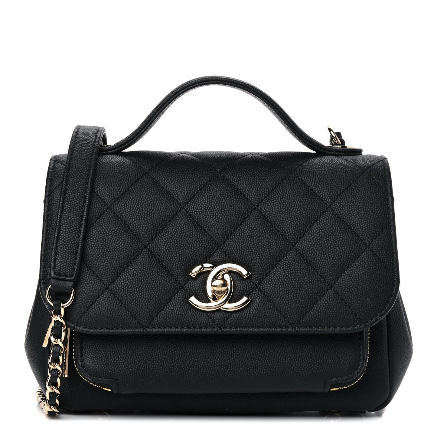 Caviar Quilted Small Business Affinity Flap Black