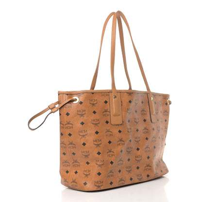 MCM Visetos Medium Liz Reversible Shopper Tote Cognac 5 of 14