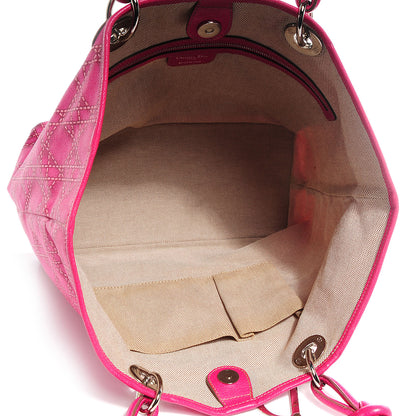 Christian Dior Coated Canvas Cannage Print Cherie Tote Pink 5 of 7