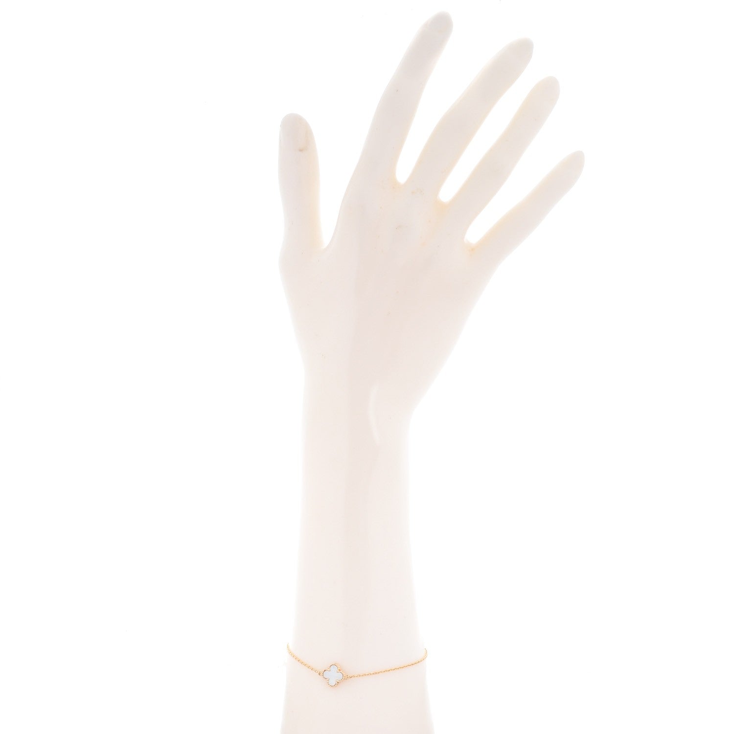 Van Cleef & Arpels 18K Yellow Gold Mother of Pearl Sweet Alhambra Bracelet 2 of 6