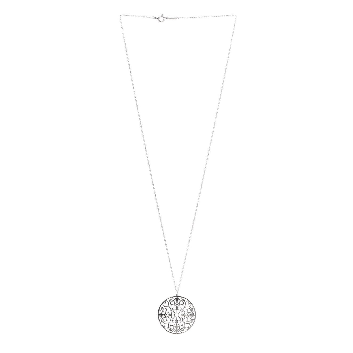 Sterling Silver Enchant Round Medallion Pendant Necklace