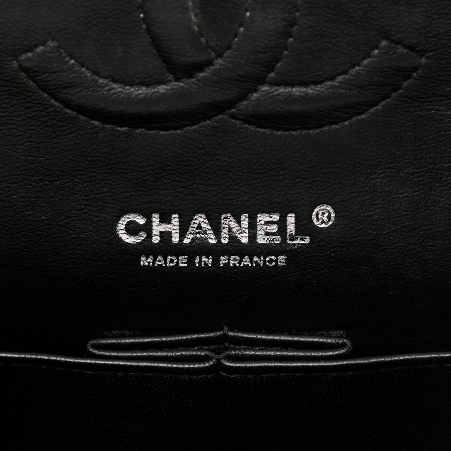 Patent Quilted Medium Double Flap Black
