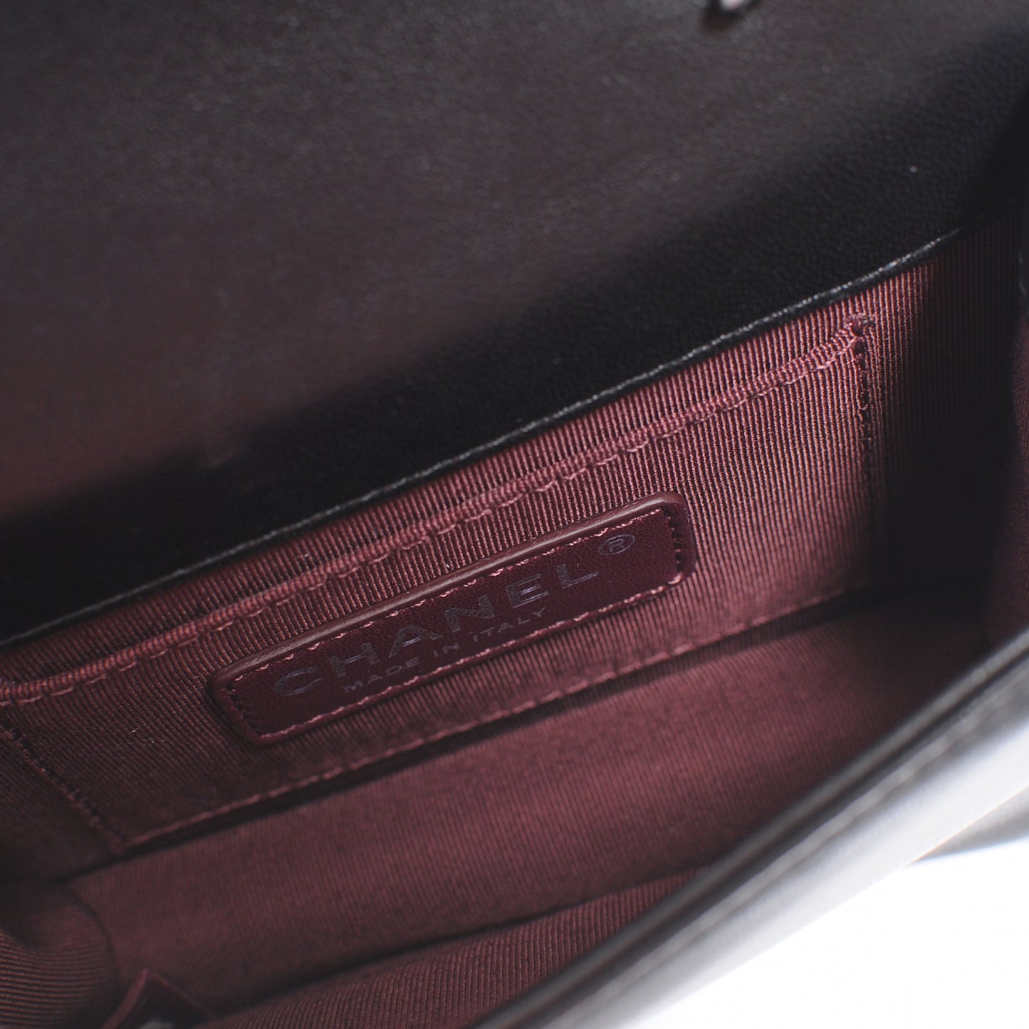 Lambskin and Plexiglass Boy Brick Flap Black