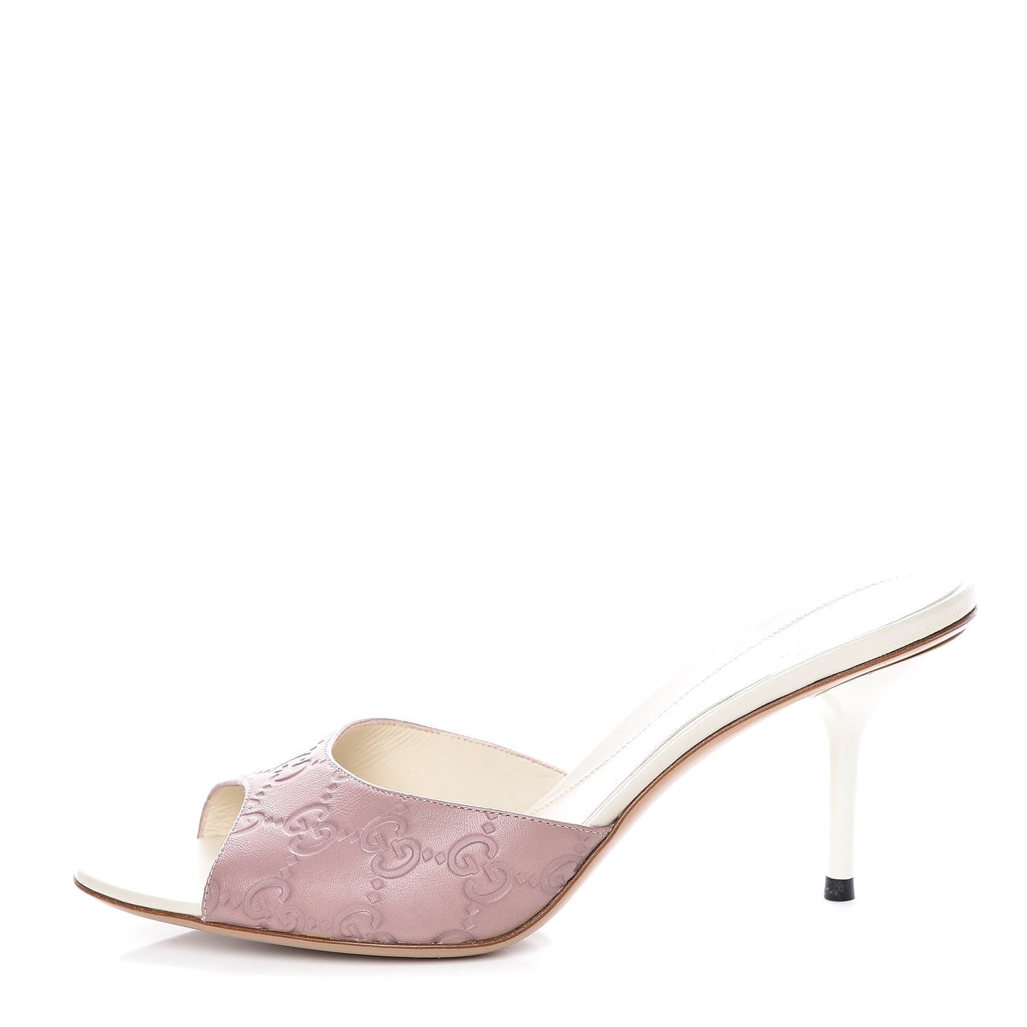 Guccissima Mid Heel Slides 37.5 Dusty Pink