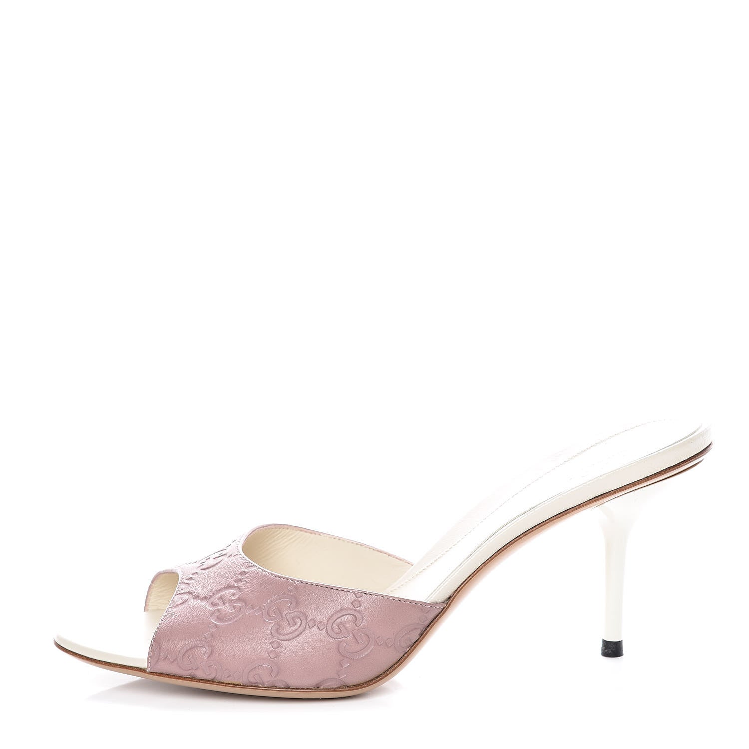 Gucci Guccissima Mid Heel Slides 37.5 Dusty Pink 1 of 13
