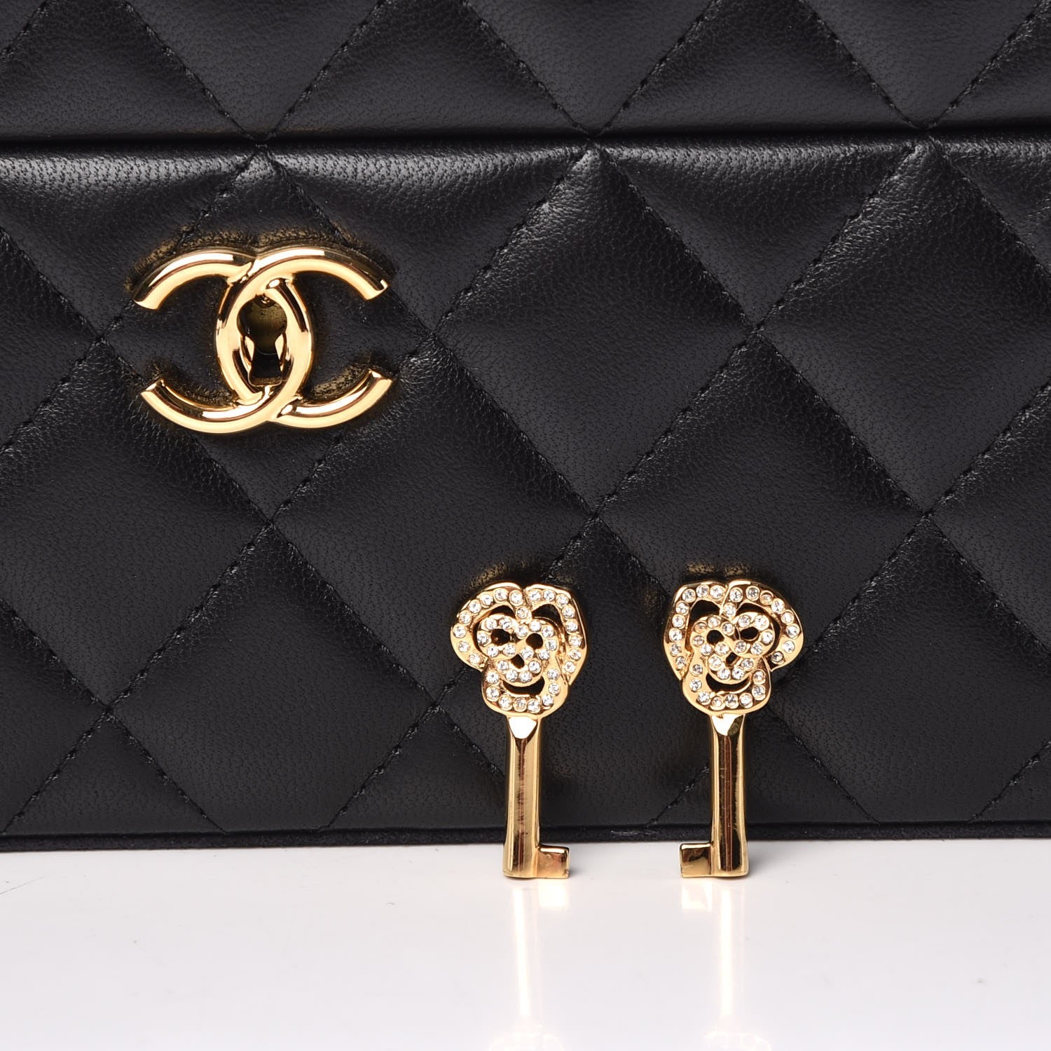 Chanel Lambskin Quilted Jewelry Case Black 5 of 12