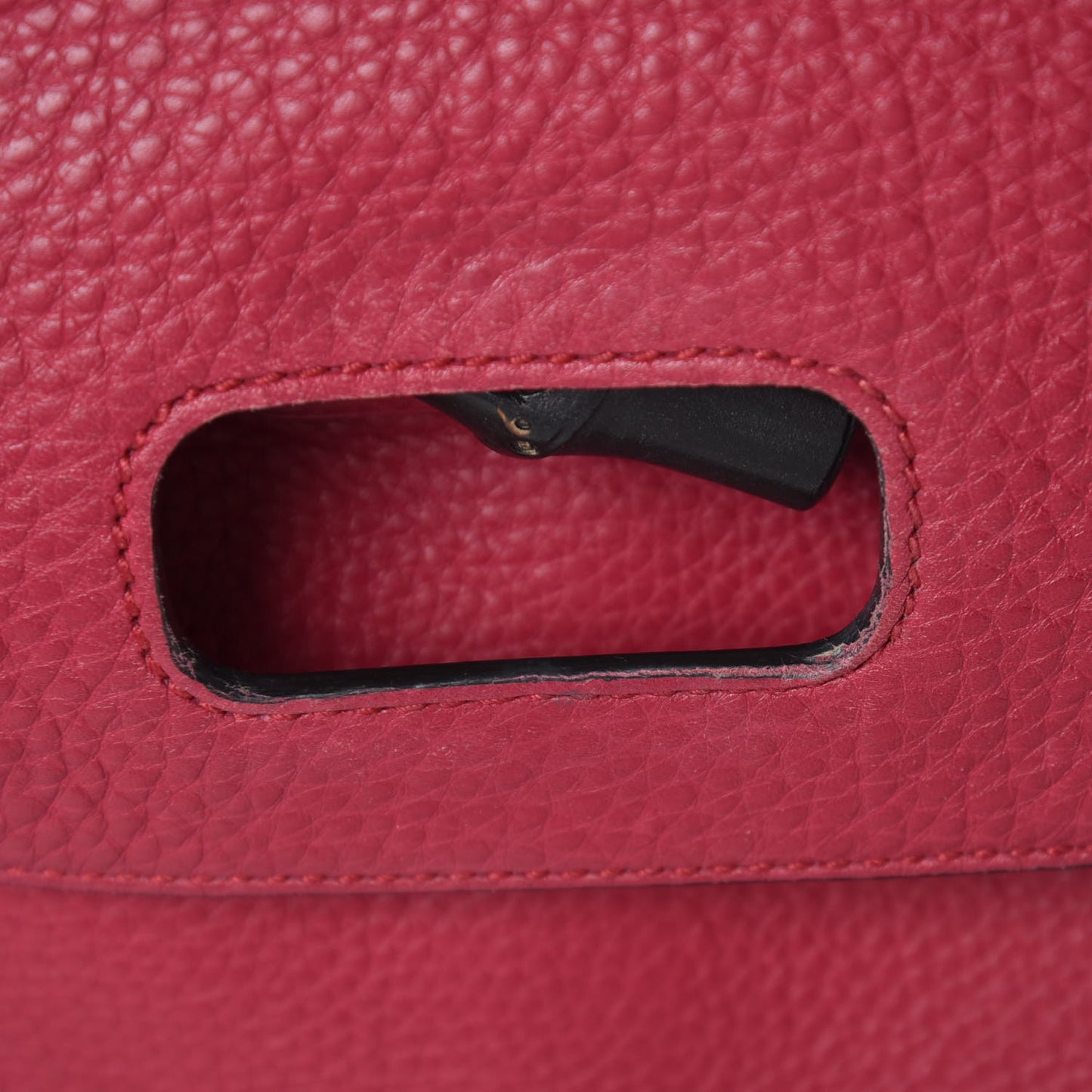 Pebbled Calfskin Medium Bamboo Daily Top Handle Bag Petunia