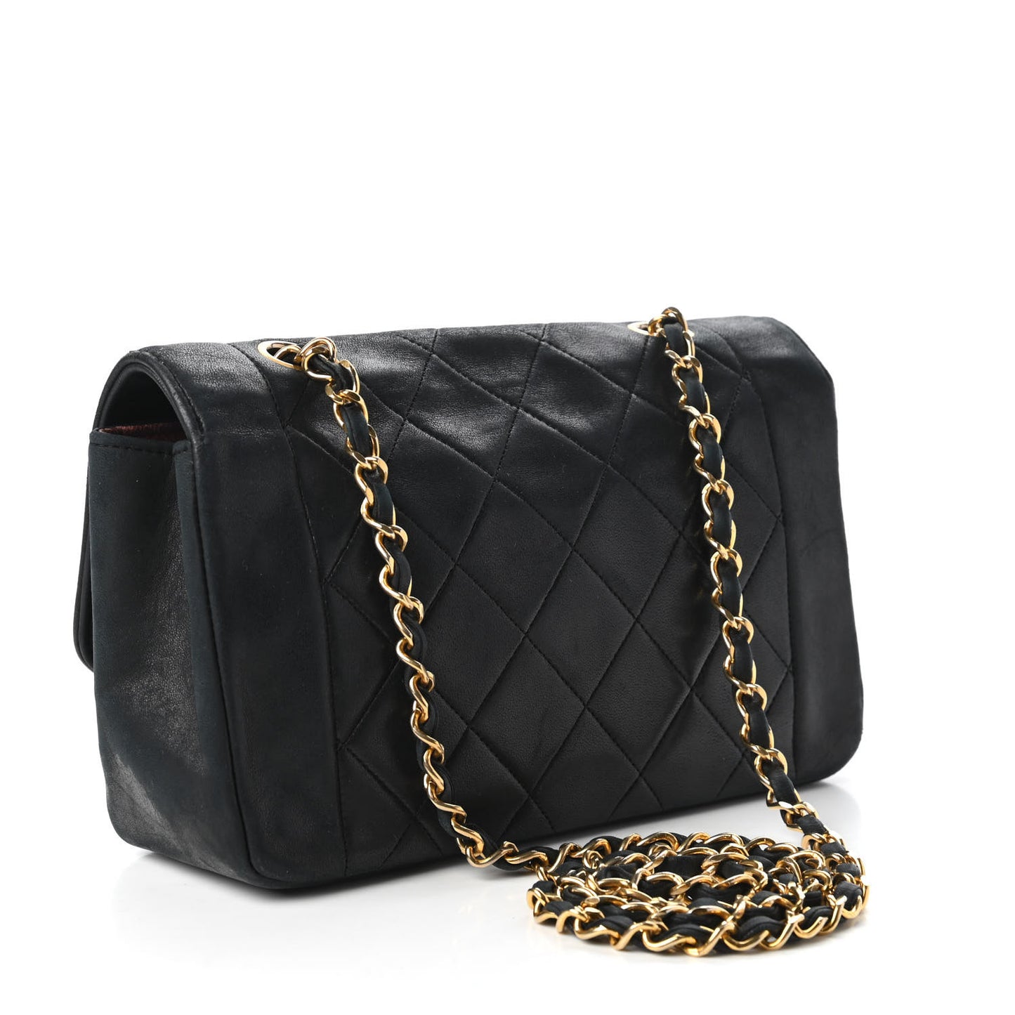 Lambskin Quilted Small Single Flap Bag Black