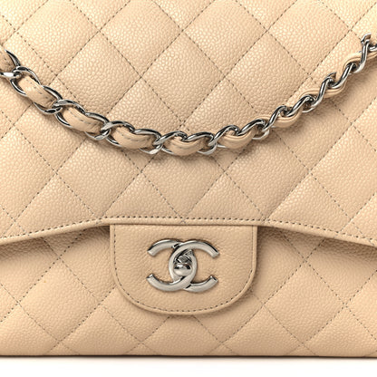 Chanel Caviar Quilted Jumbo Double Flap Beige 9 of 12