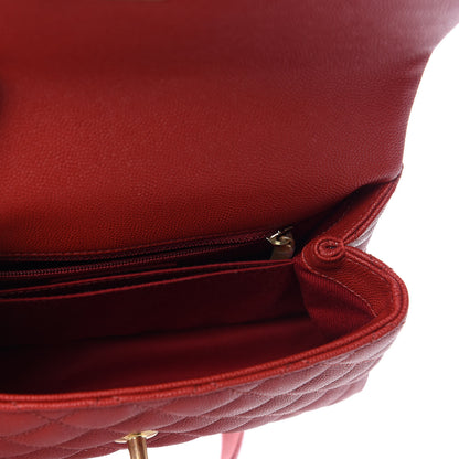 Chanel Caviar Quilted Mini Coco Handle Flap Dark Red 4 of 10