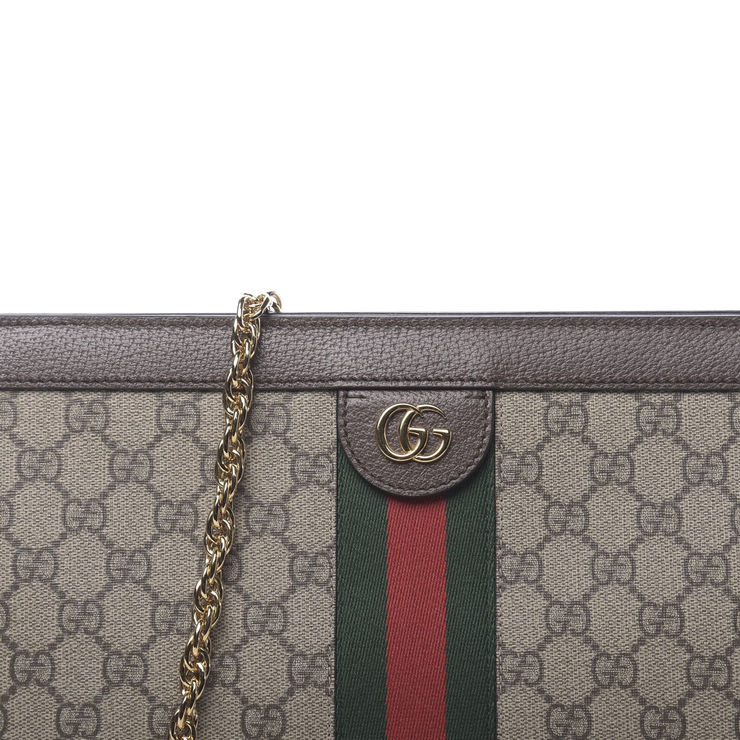 Gucci GG Supreme Monogram Web Medium Ophidia Chain Shoulder Bag Brown 10 of 10