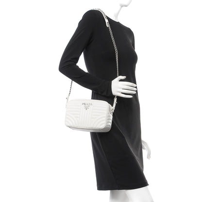 Prada Soft Calfskin Diagramme Crossbody Bag White 2 of 8