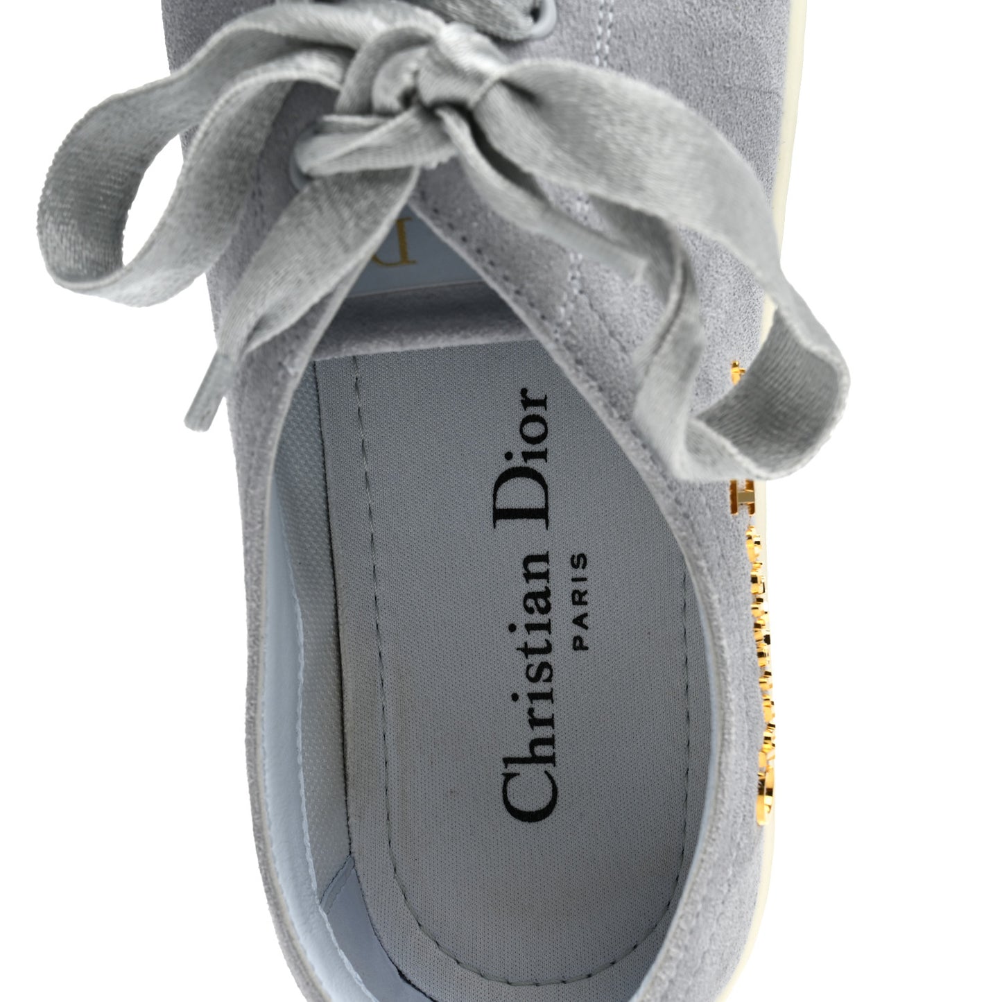 Suede Calfskin Lucky Low Top Sneakers 38 Blue