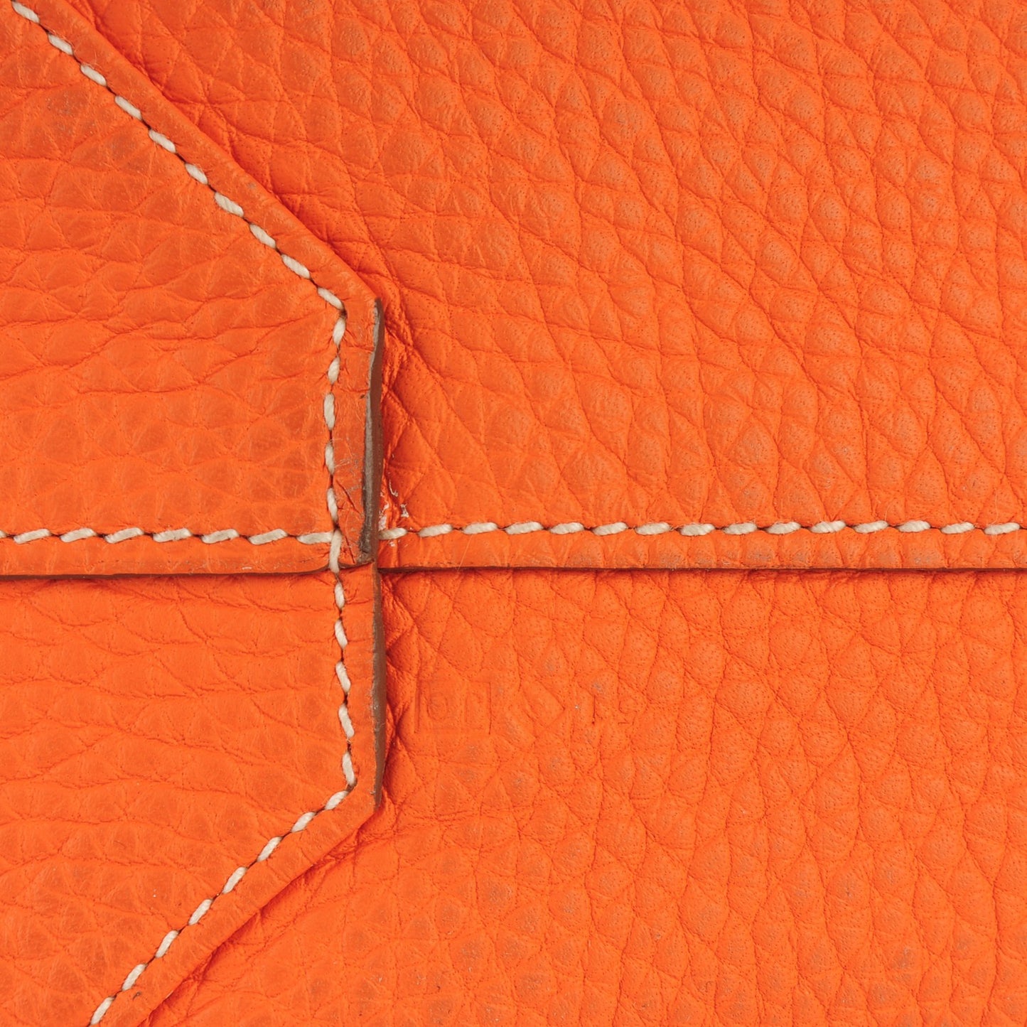 Taurillon Clemence Double Sens 45 Reversible Tote Orange Gris Perle
