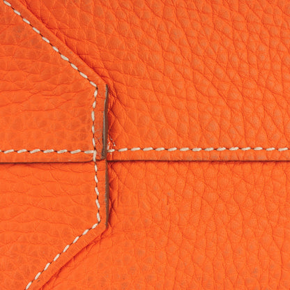 Hermes Taurillon Clemence Double Sens 45 Reversible Tote Orange Gris Perle 5 of 7
