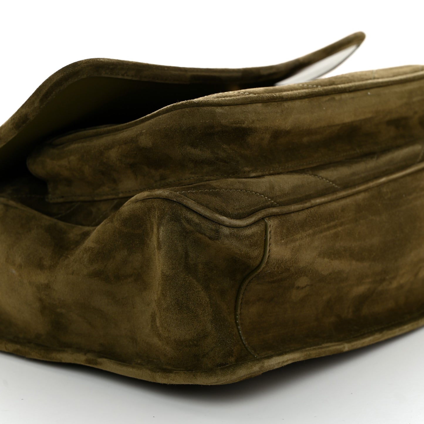 Suede Monogram Medium Niki Chain Satchel Loden Green