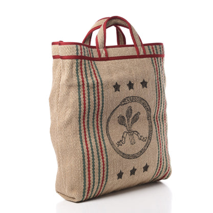 Gucci Straw Juta Printed Arles Tote Beige 3 of 10