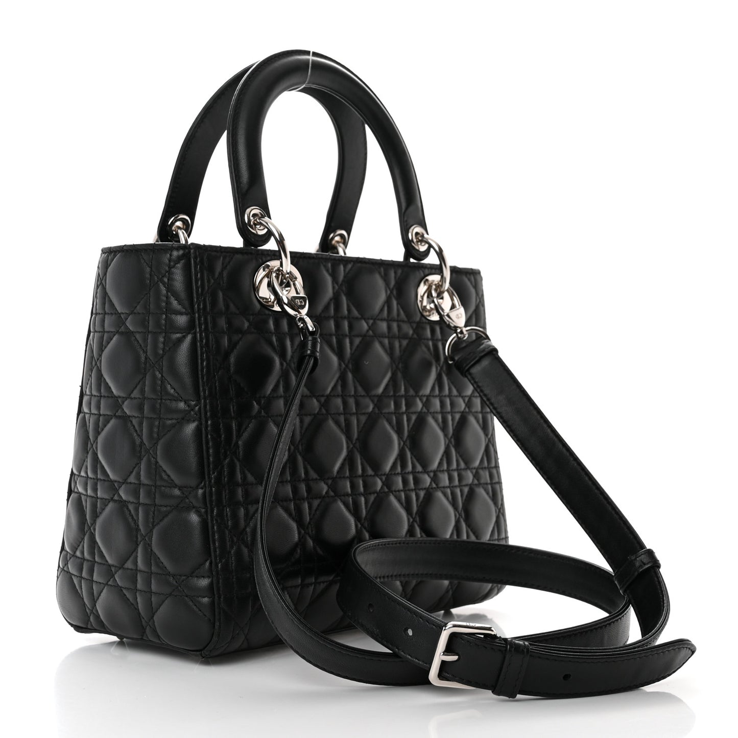 Lambskin Cannage Medium Lady Dior Black