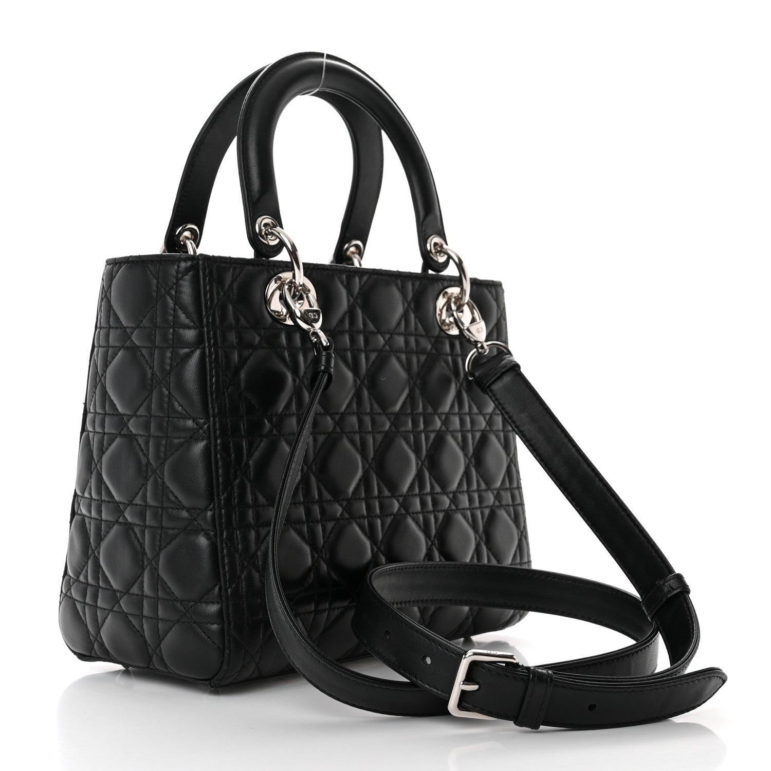 Christian Dior Lambskin Cannage Medium Lady Dior Black 3 of 10