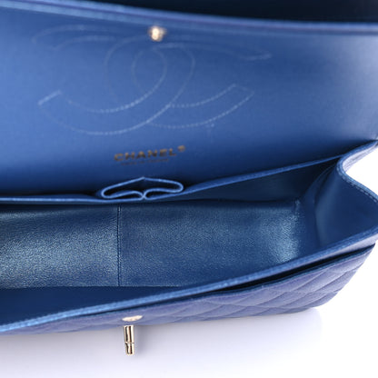 Chanel Iridescent Caviar Quilted Jumbo Double Flap Dark Blue 4 of 4