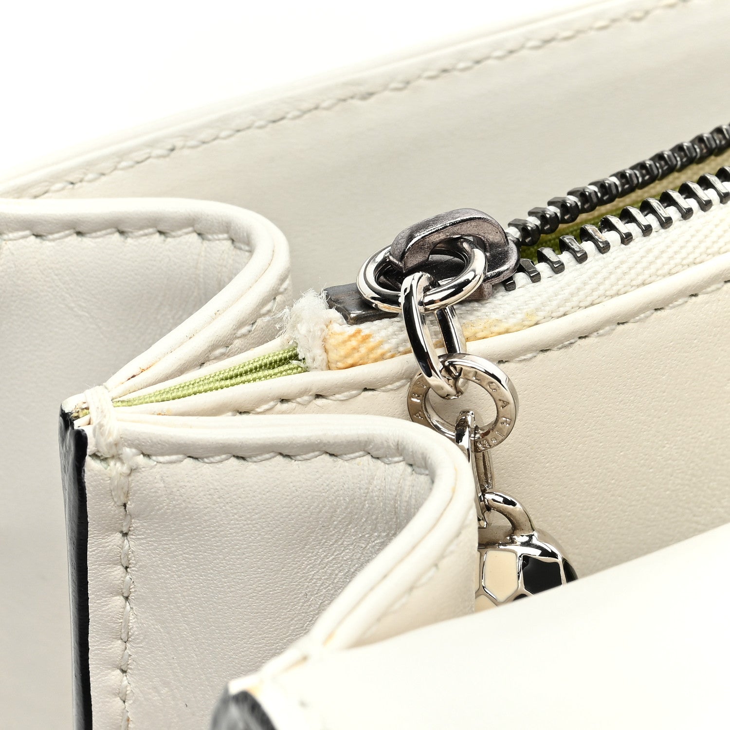 Bulgari Calfskin Plisse Serpenti Forever Shoulder Bag White 11 of 12