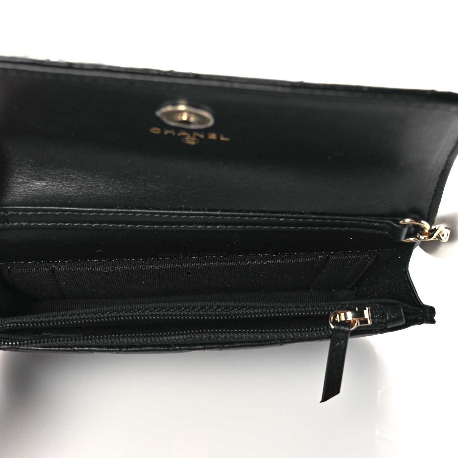 Chanel Calfskin Quilted Maxi Pearls Clutch With Chain Black 5 of 9