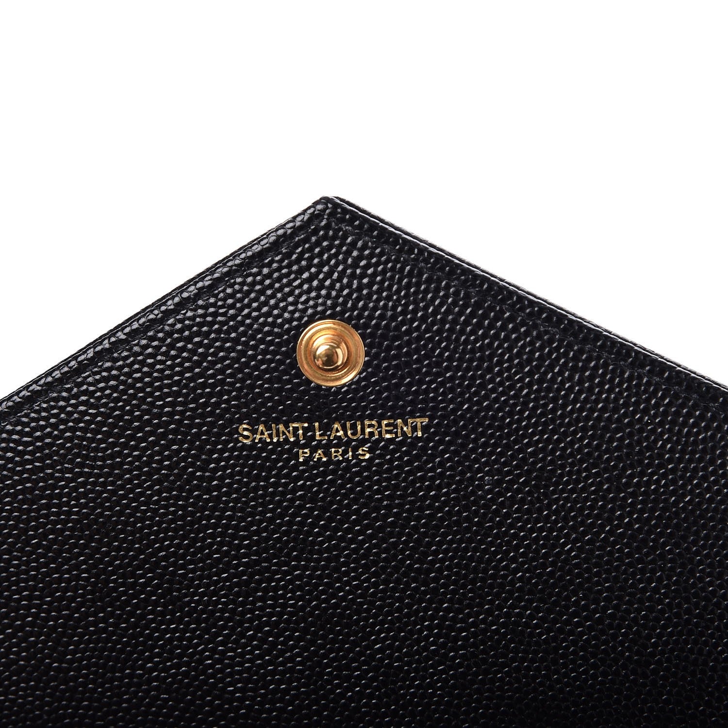 Saint Laurent Grain De Poudre Matelasse Chevron Monogram Chain Wallet Black 6 of 9
