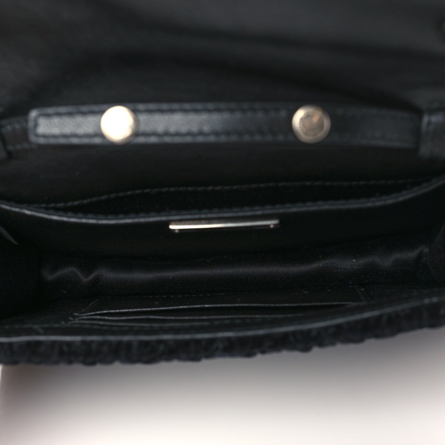 Miu Miu Velvet Matelasse Pearl Embellished Chain Clutch Black 4 of 8