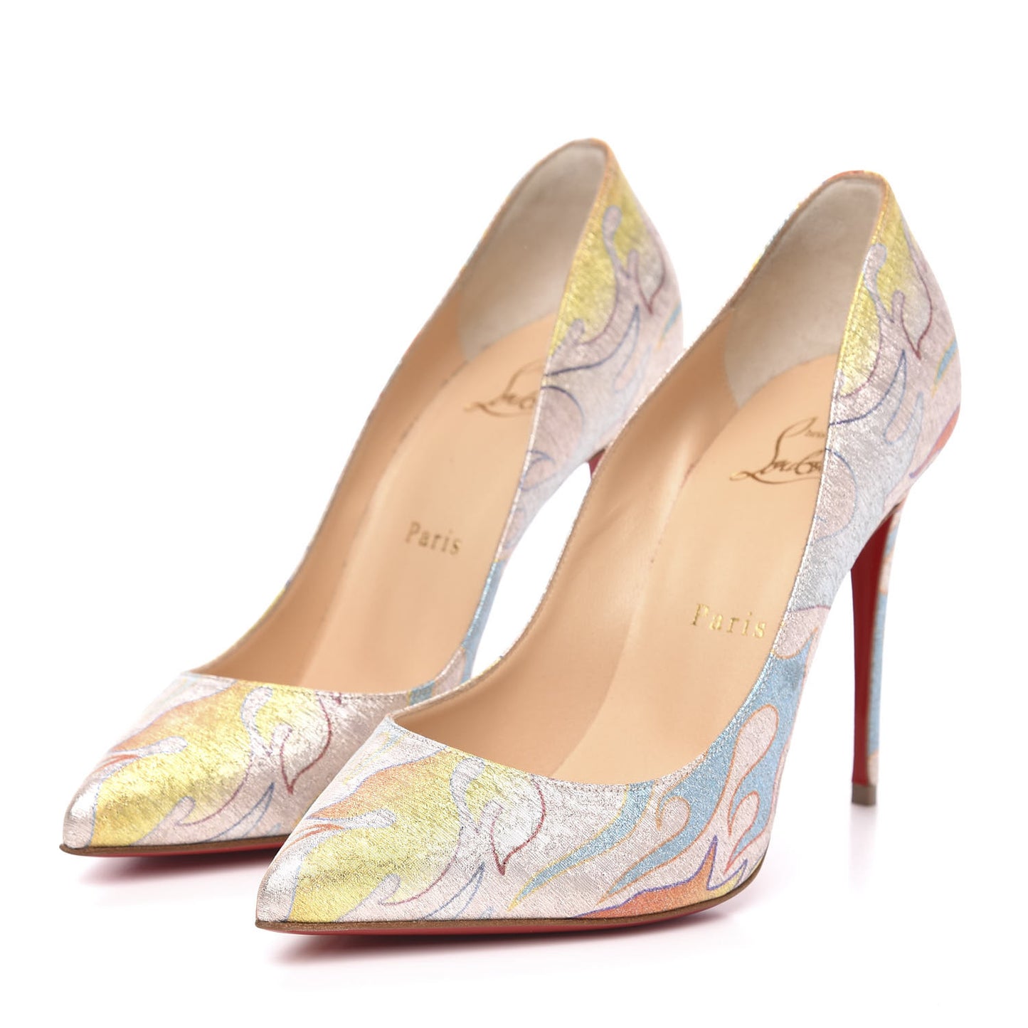 Metallic Lurex Flame Printed Pigalle Follies 100 Pumps 36.5 Multicolor