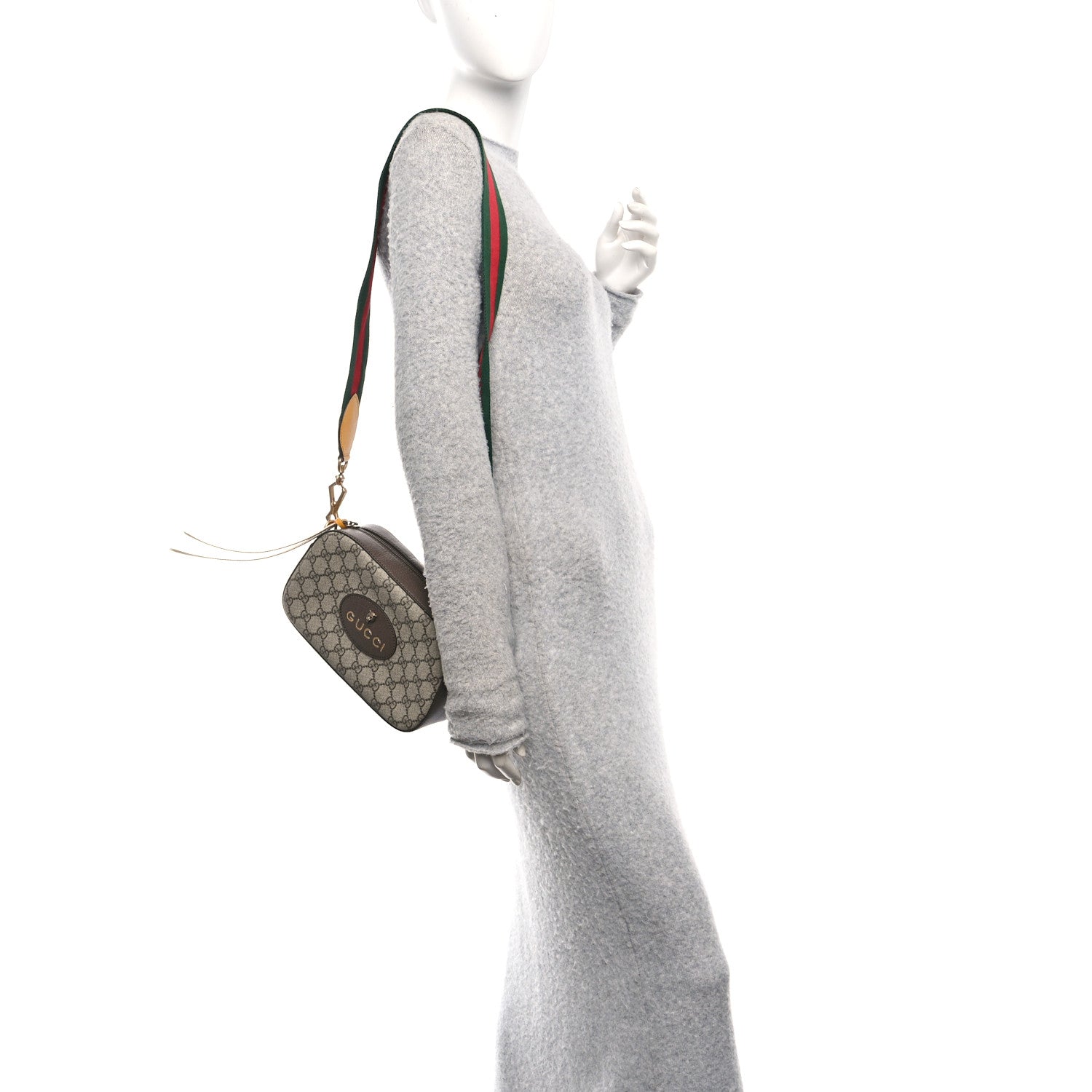 Gucci GG Supreme Monogram Web Neo Vintage Shoulder Bag Beige New Acero Crop 2 of 10