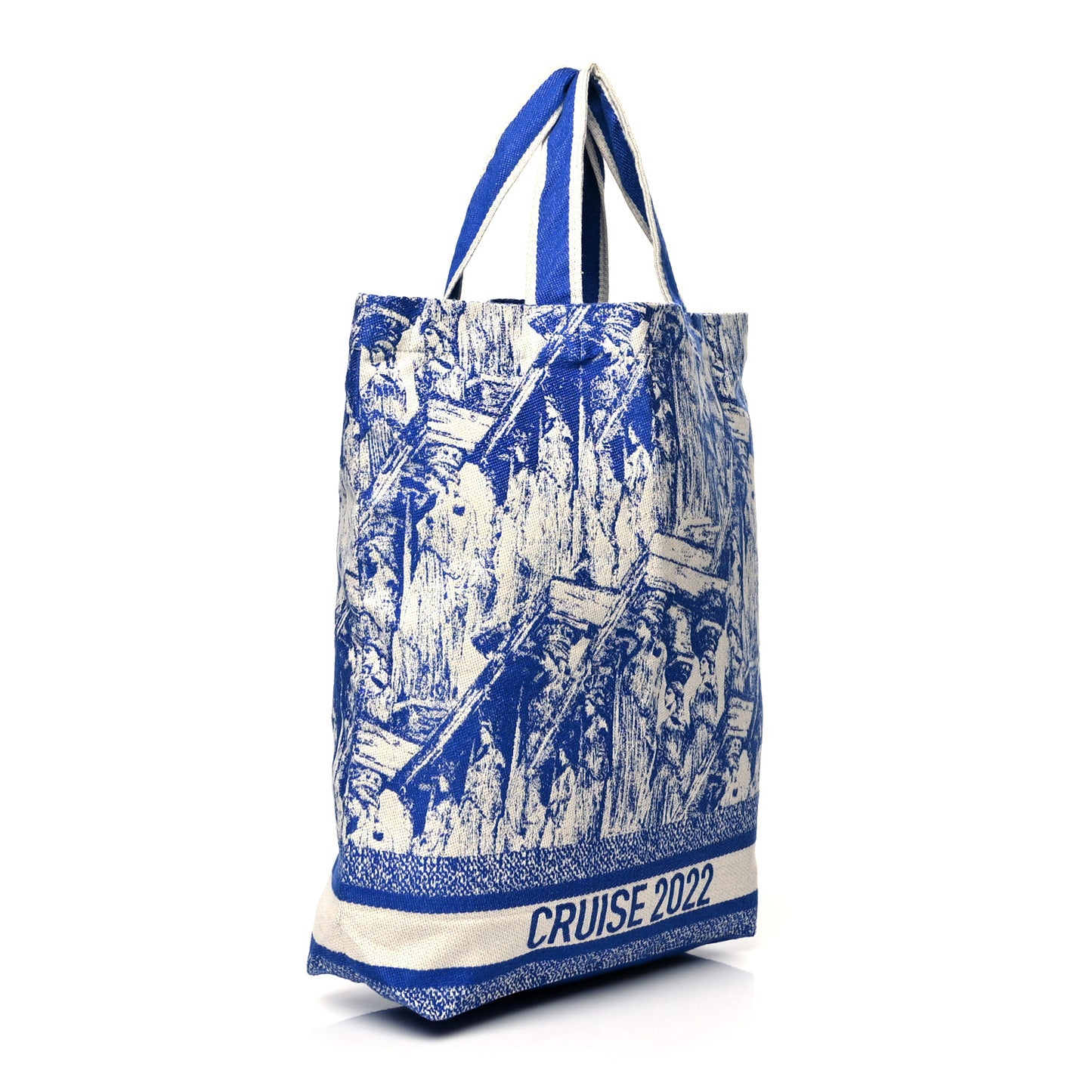 Canvas Print Cruise Tote Ivory Blue