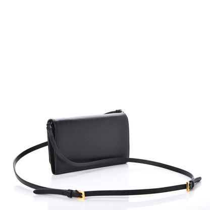 Prada Saffiano Metal Mini Crossbody Wallet Nero Black 3 of 7