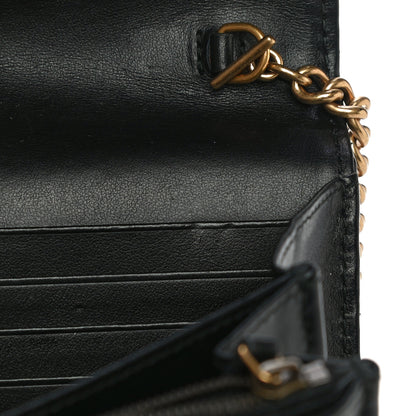 Gucci Calfskin Matelasse GG Marmont Chain Wallet Black 12 of 19