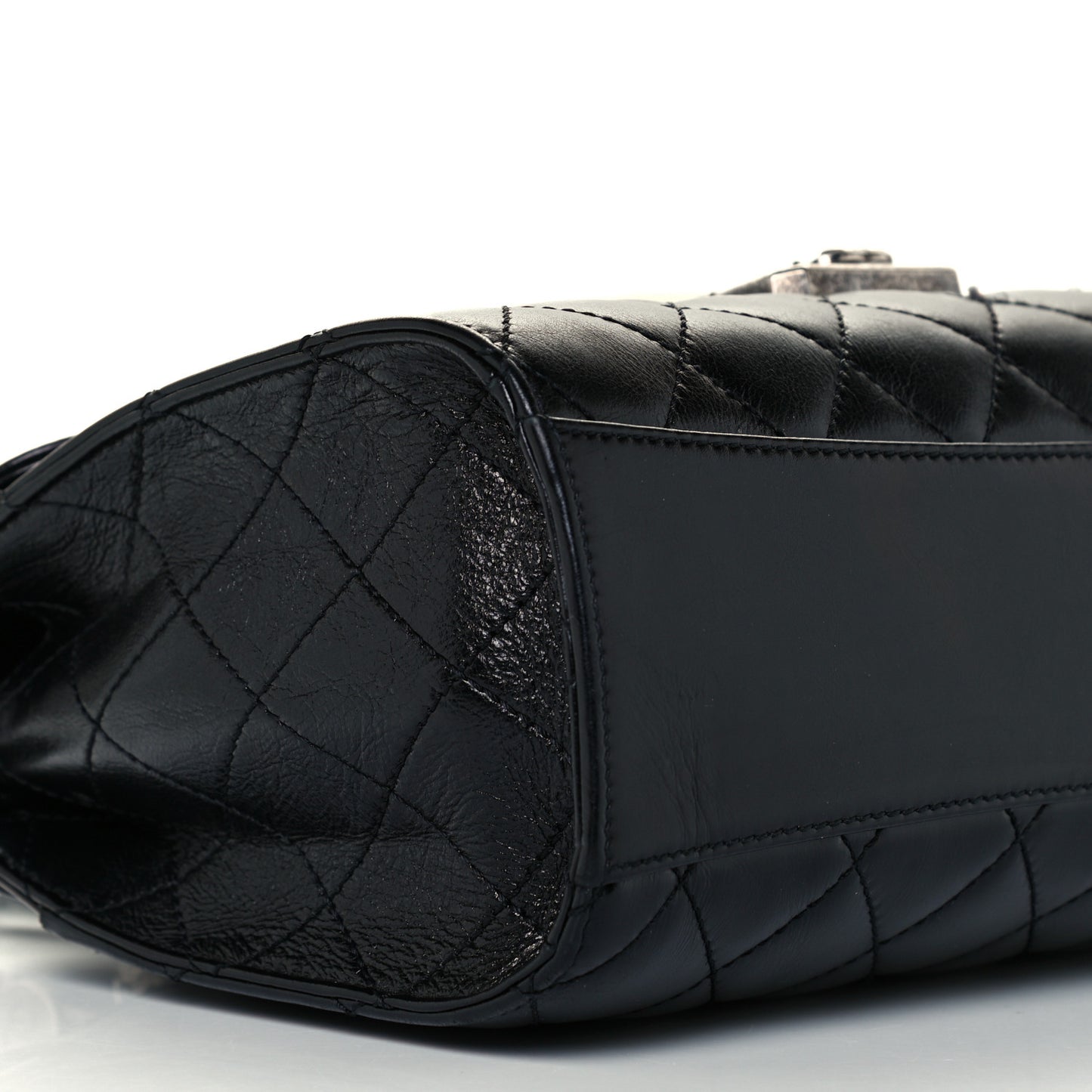Calfskin Quilted Medium Mad About Quilting Flap Black