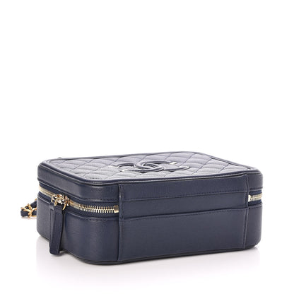 Chanel Caviar Quilted Medium CC Filigree Vanity Case Navy 4 of 8