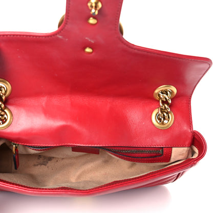Gucci Calfskin Matelasse Small GG Marmont Shoulder Bag Hibiscus Red 5 of 20